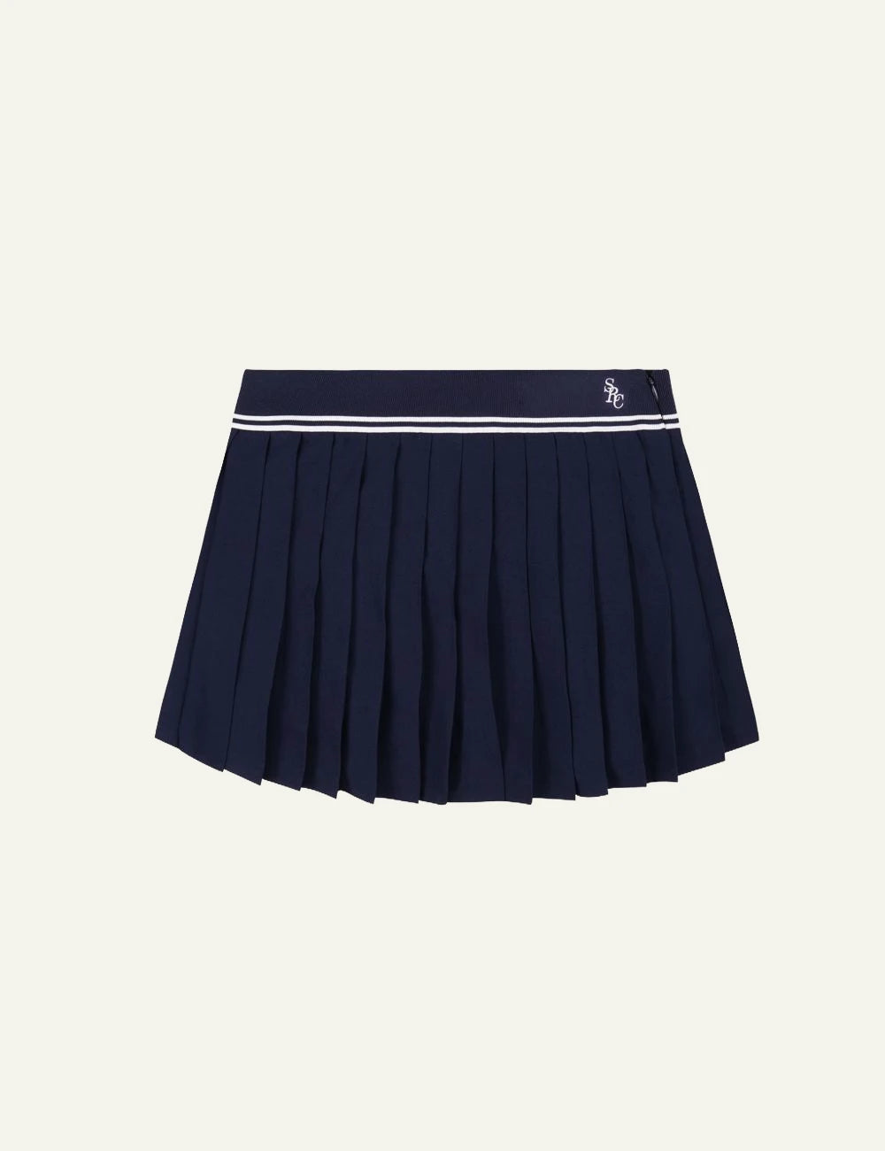 Sporty &amp; Rich SRC Abigail skirt dark navy ecru pleated front view