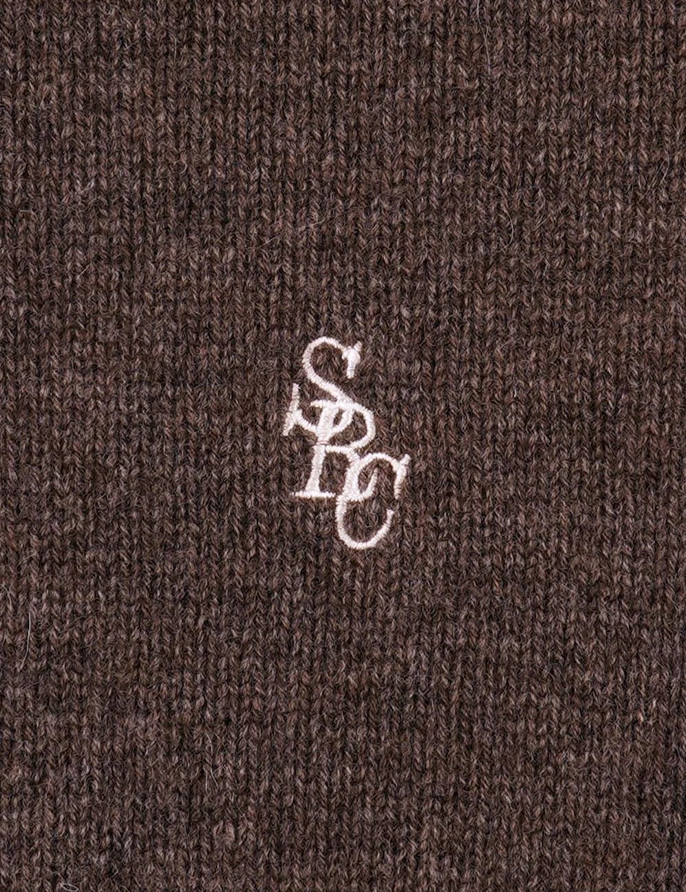 Sporty &amp; Rich SRC v neck sweater toffee front logo view