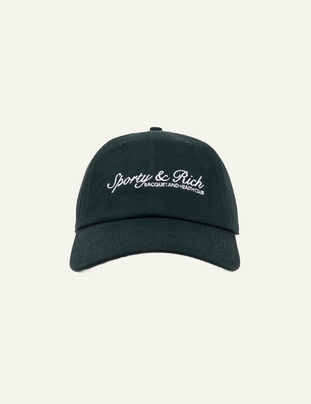 Sporty Rich Syracuse hat forest embroidered side front view
