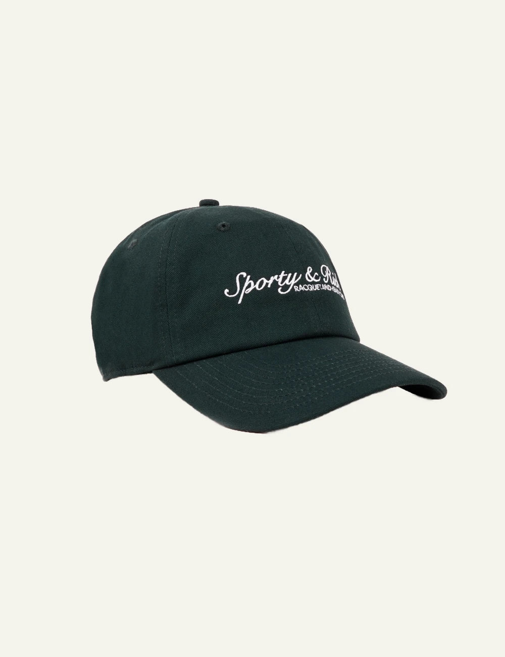 Sporty Rich Syracuse hat forest embroidered side side view