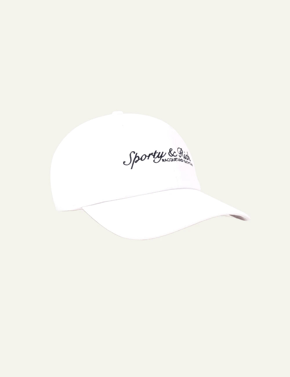 Sporty Rich Syracuse hat white embroidered side side view