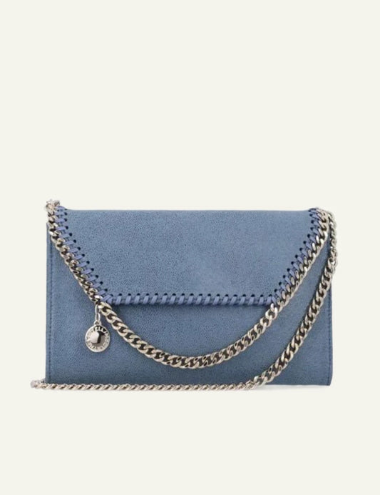 Stella McCartney Falabella chain shoulder bag blue front view