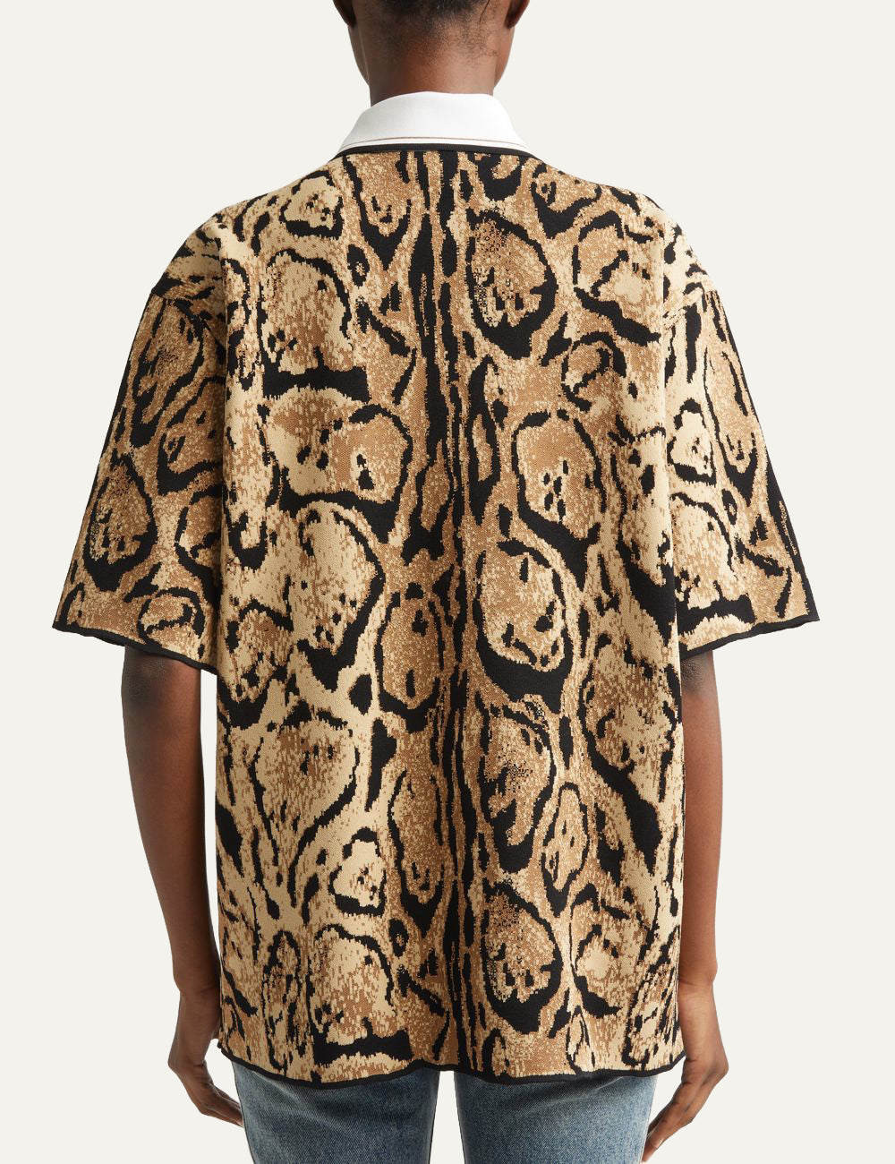 Stella McCartney leopard jacquard polo sweater back view