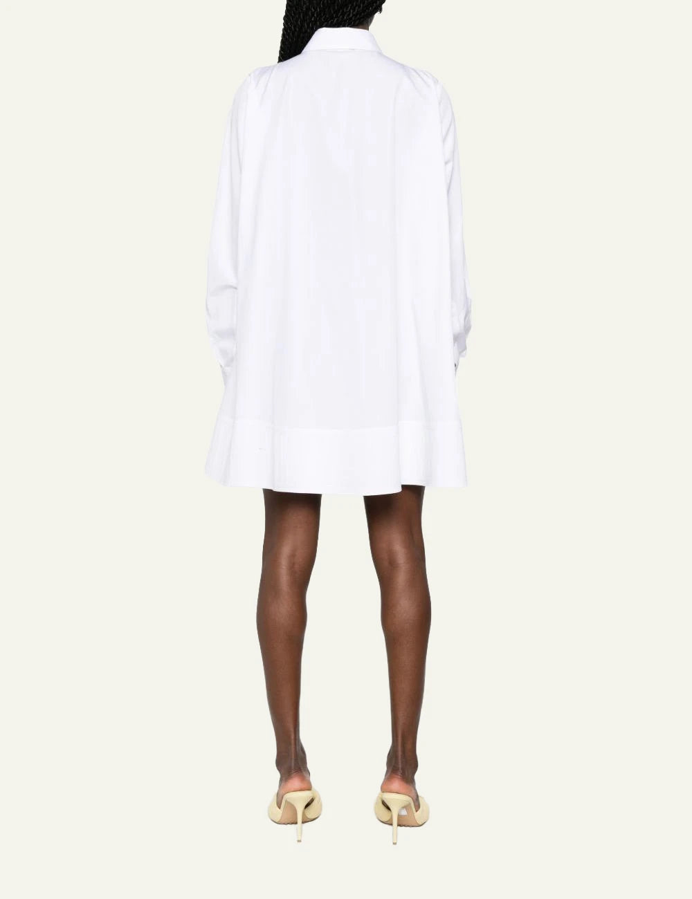 Stella McCartney white poplin mini shirt dress long sleeve back view