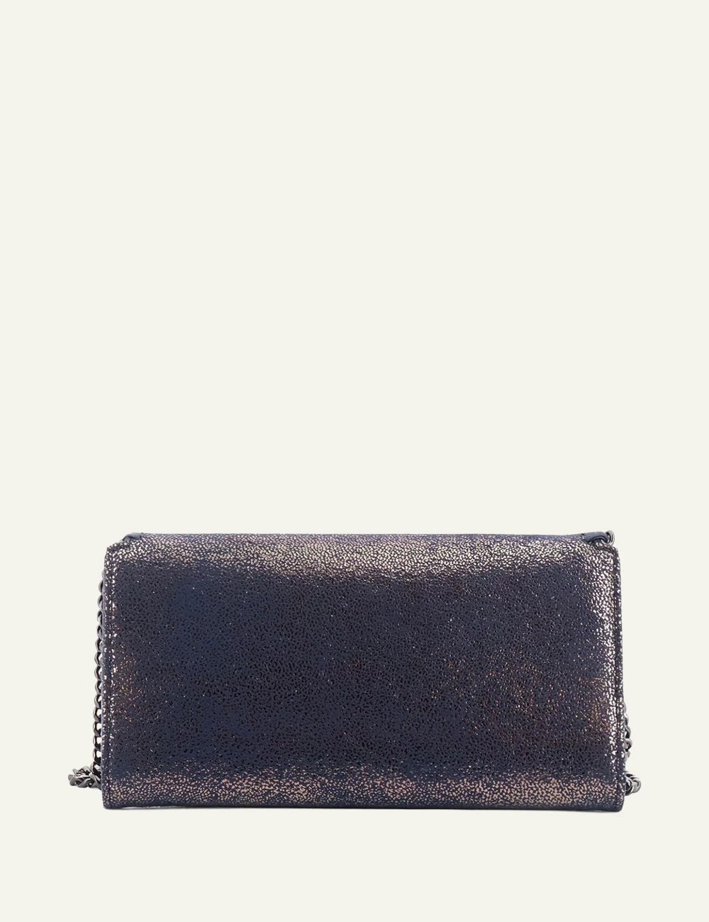 Stella McCartney dark navy shimmer chain wallet with detachable chain strap back