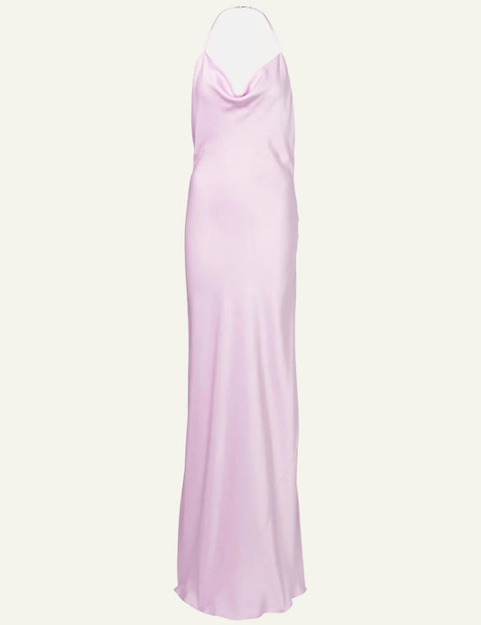 Stella McCartney Envers satin maxi dress pink front view
