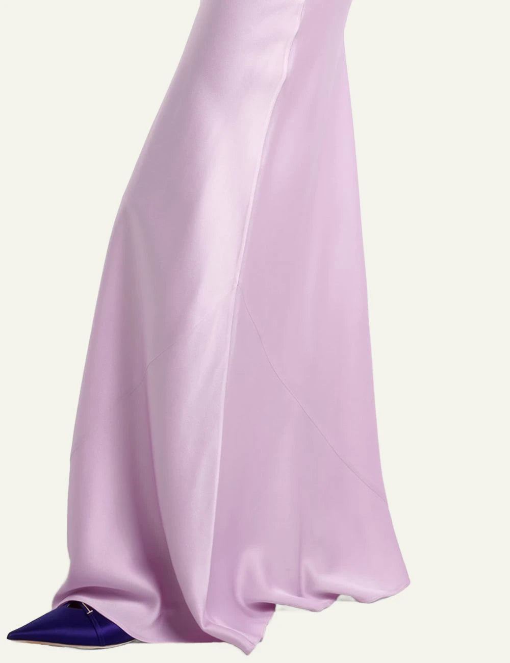 Stella McCartney Envers satin maxi dress pink side detail view