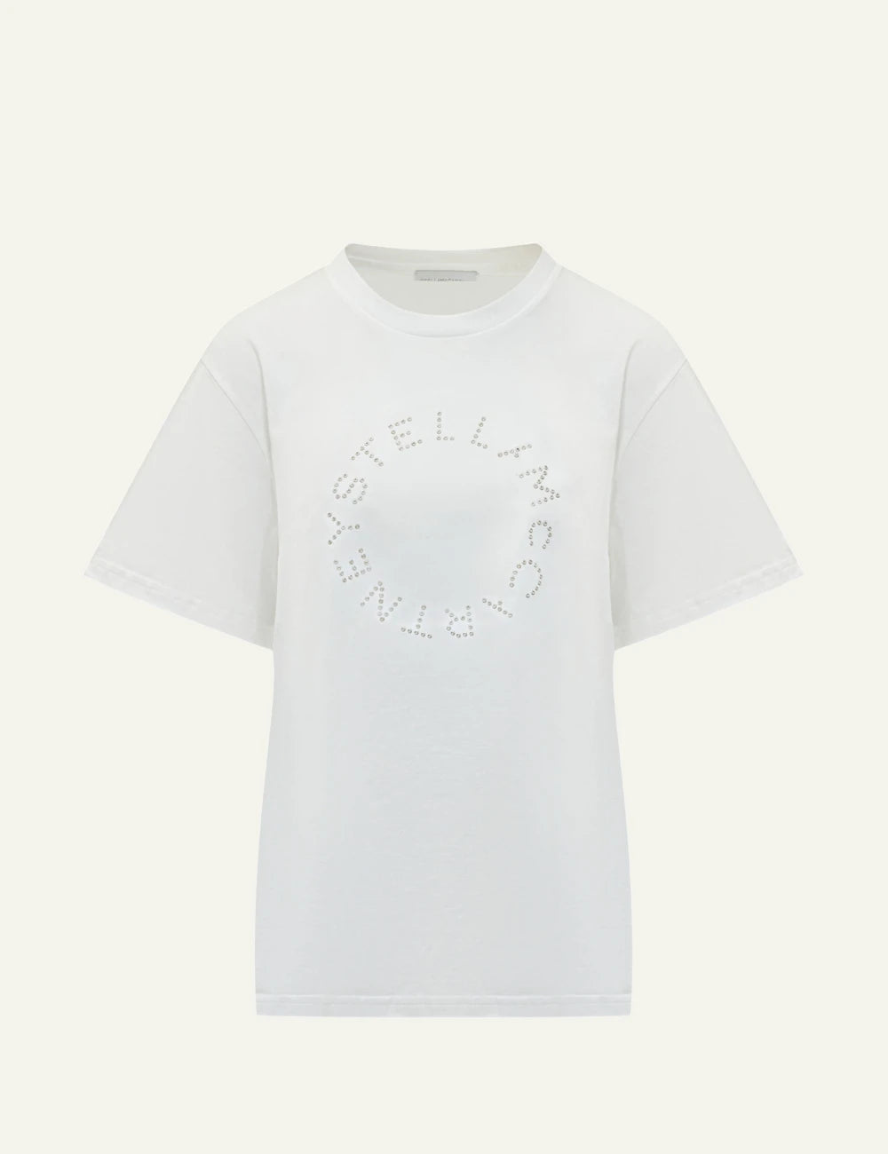 Stella McCartney rhinestone logo t-shirt white front view