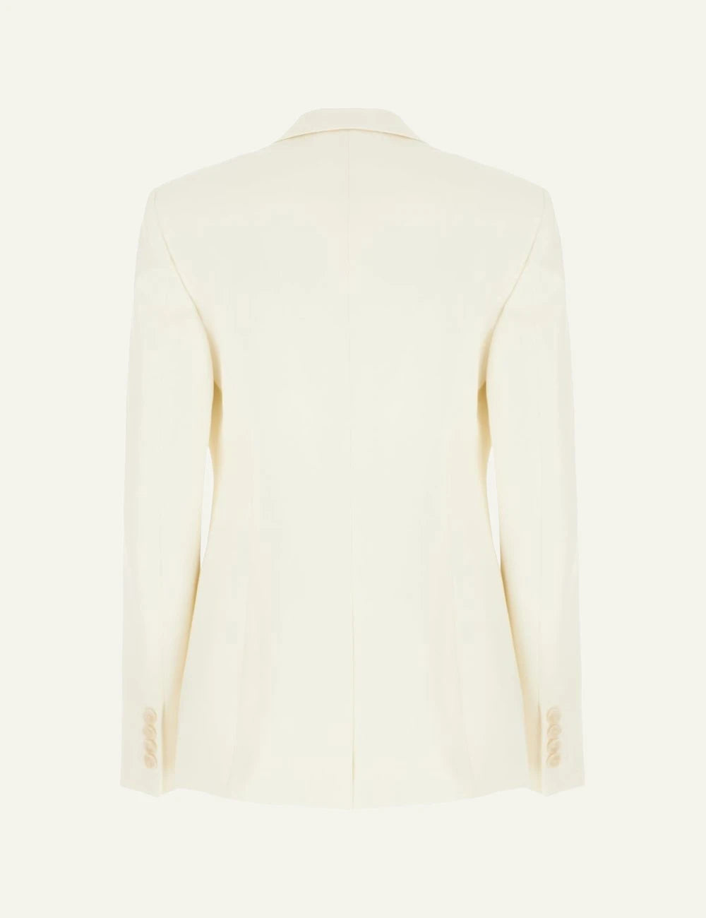 Stella McCartney tailored blazer in ivory with single button closure and peak lapels, back view