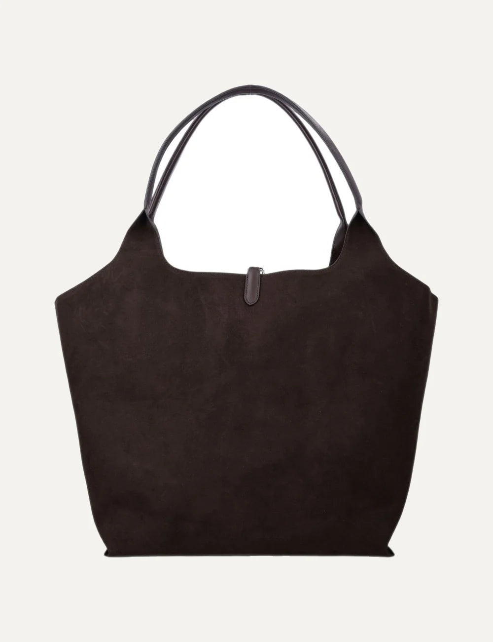 Stella McCartney women Coffee brown reversible trapezoid tote bag with croc-effect circular front detail back