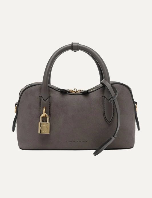 Stella McCartney women's grey brown vegan suede top handle bag