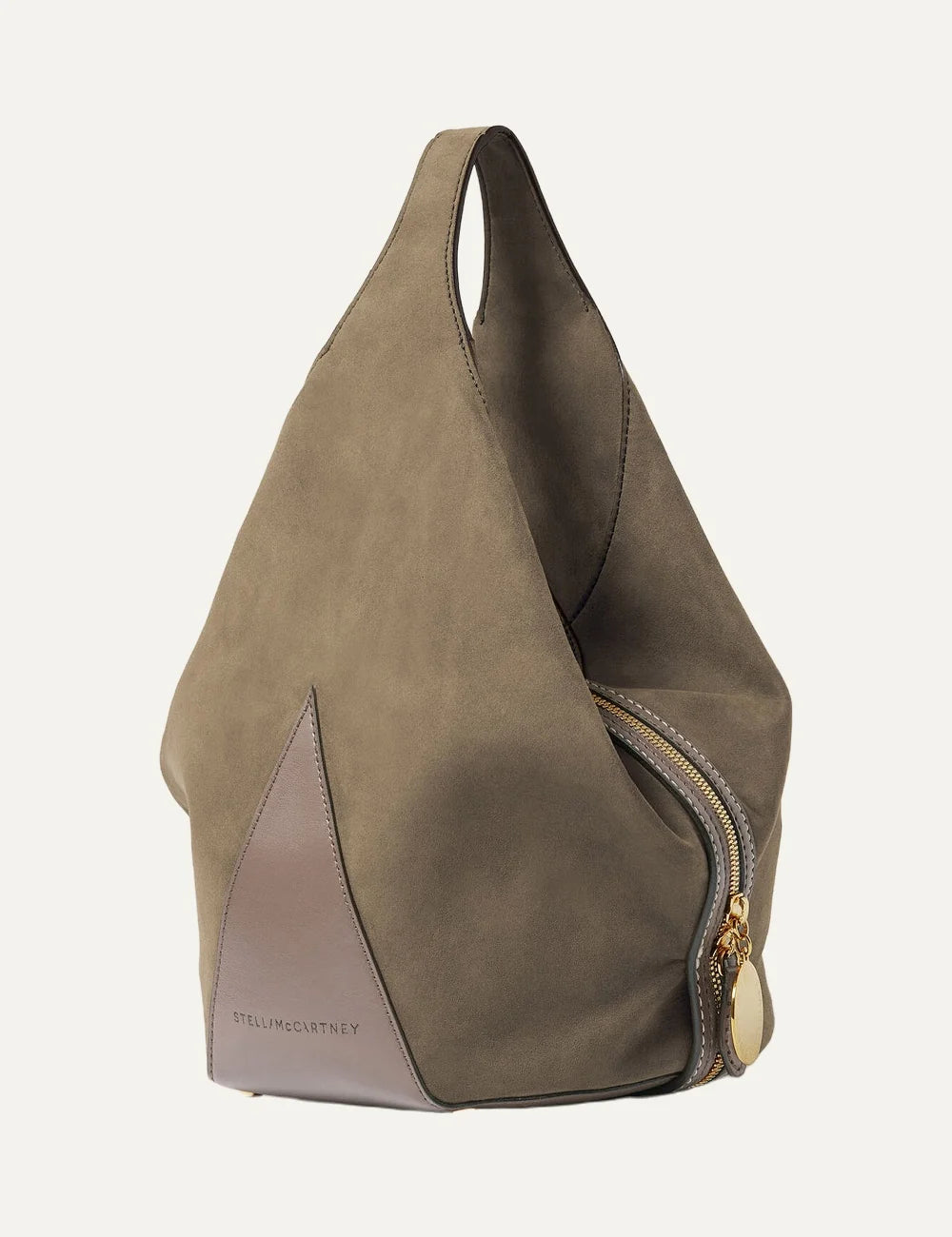Stella McCartney women's sand vegan leather small bucket bag with Appaloosa hardware side