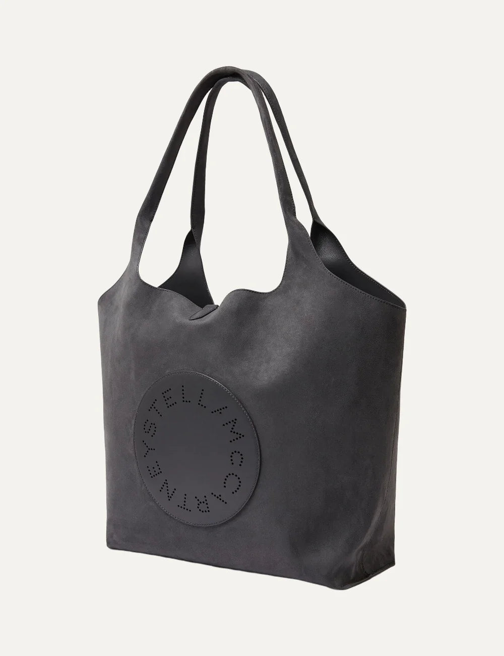 Stella McCartney women's slate vegan suede reversible tote bag side