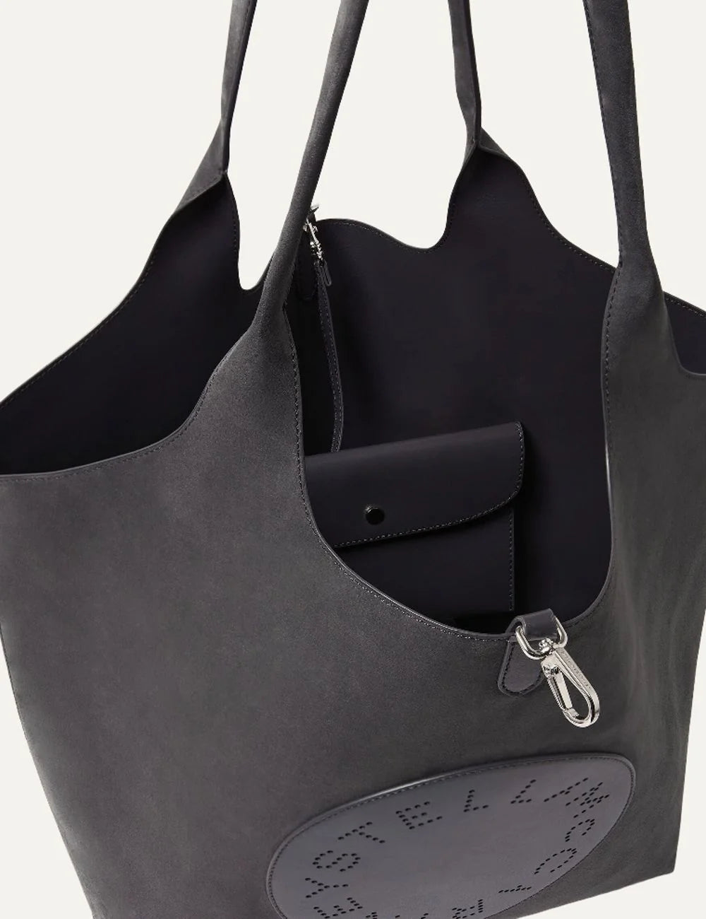 Stella McCartney women's slate vegan suede reversible tote bag top