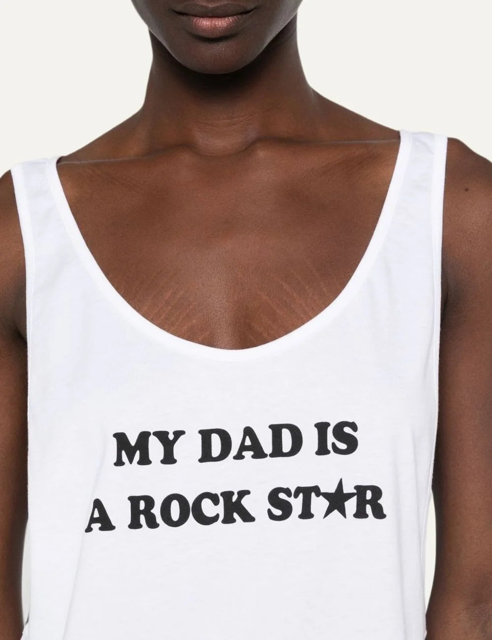 Stella McCartney women's white cotton sleeveless top with slogan print detail