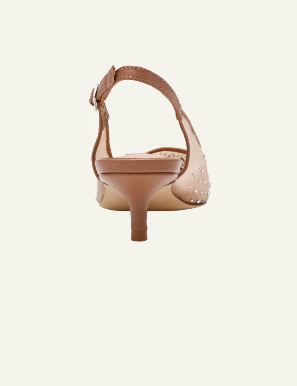 steve madden nude mesh slingback crystal heels back view