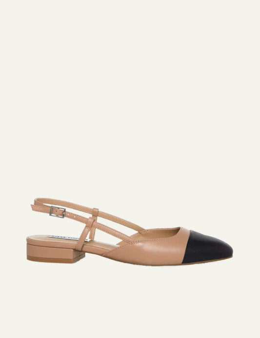 steve madden nude black slingback flats pointed toe side view