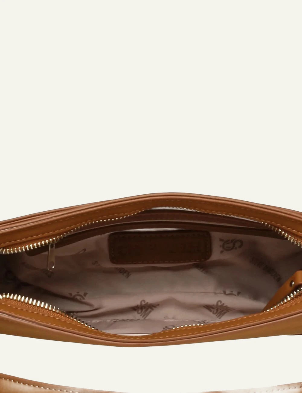 steve madden shoulde rbag tan rope detail top view