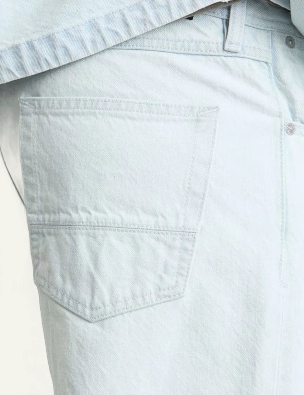 Stone Island jeans light blue loose fit washed denim back detail view