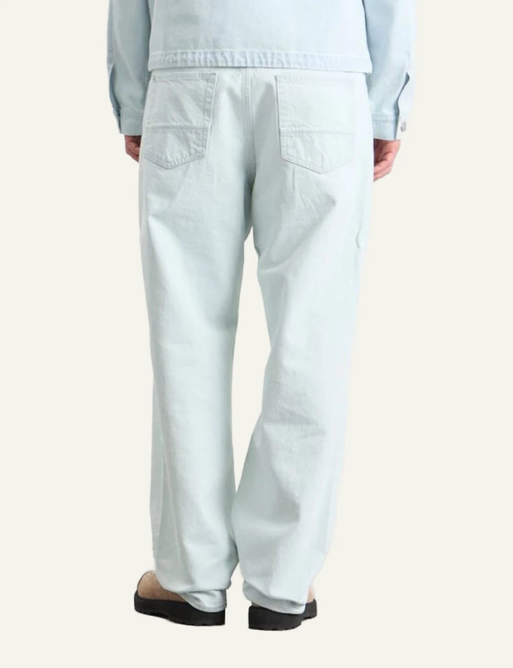 Stone Island jeans light blue loose fit washed denim back view