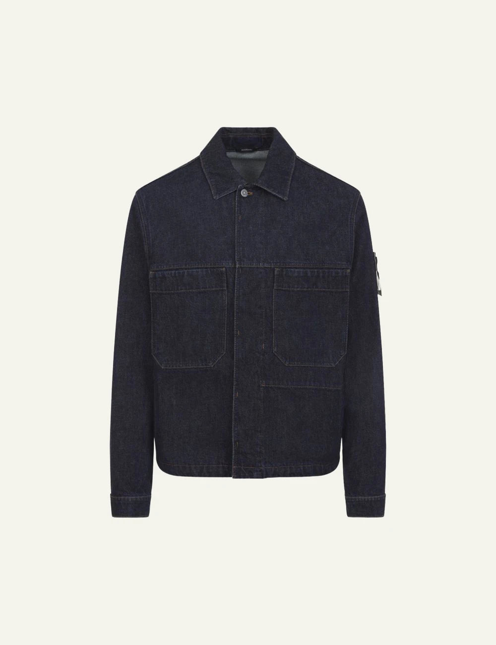 Stone Island denim jacket dark wash front