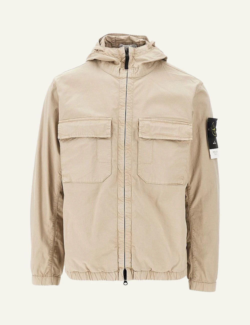 Stone Island hooded jacket beige front