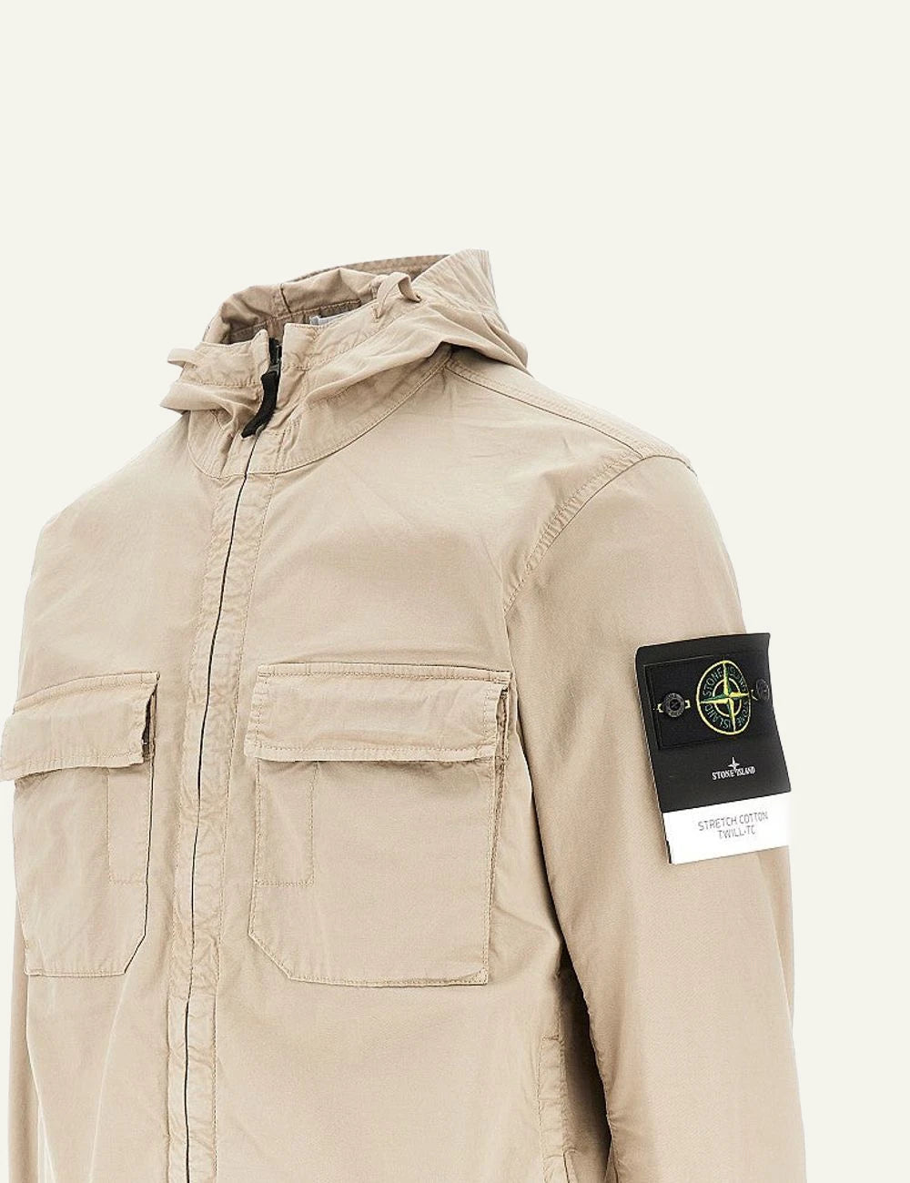 Stone Island hooded jacket beige detail