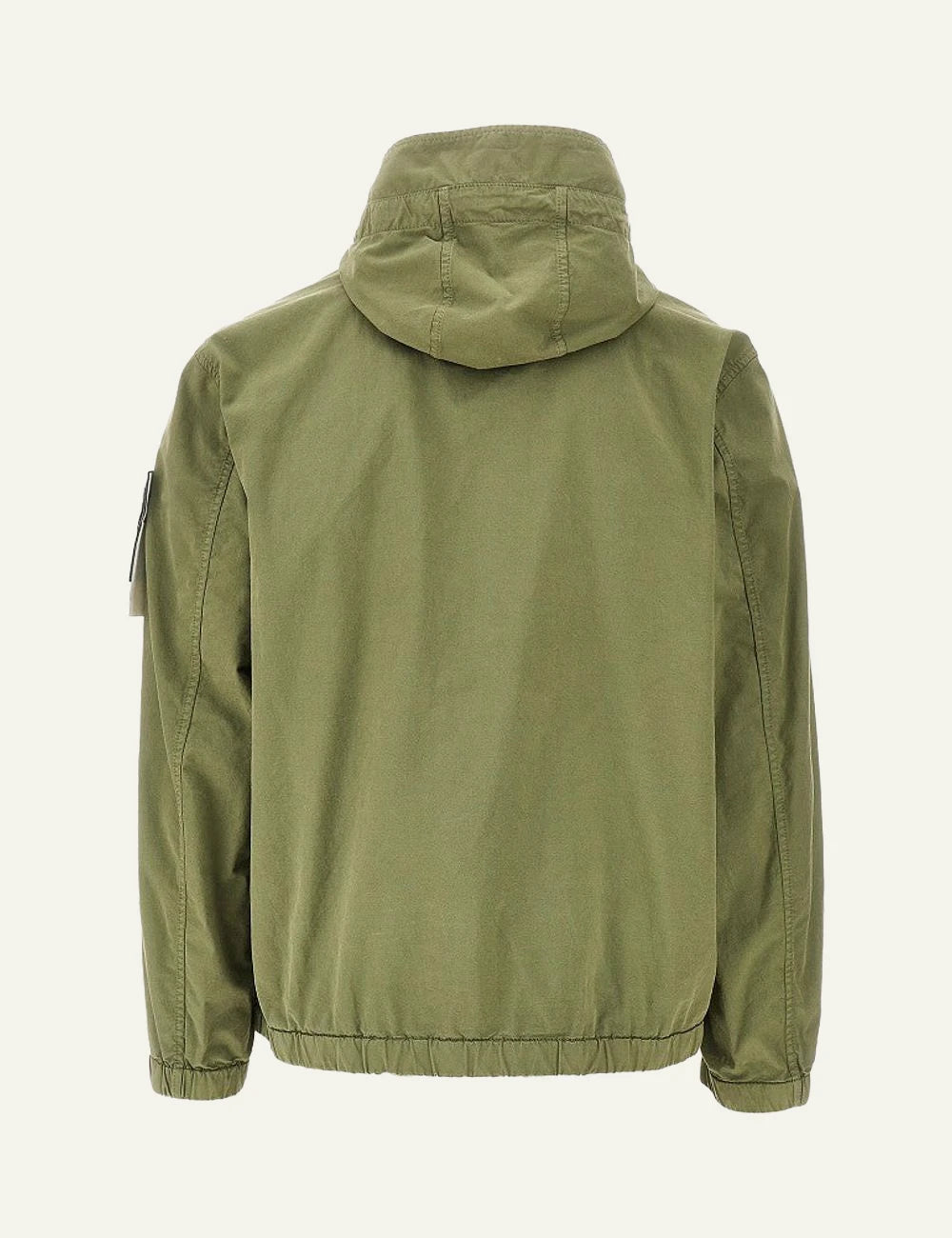 Stone Island hooded jacket olive green back flat