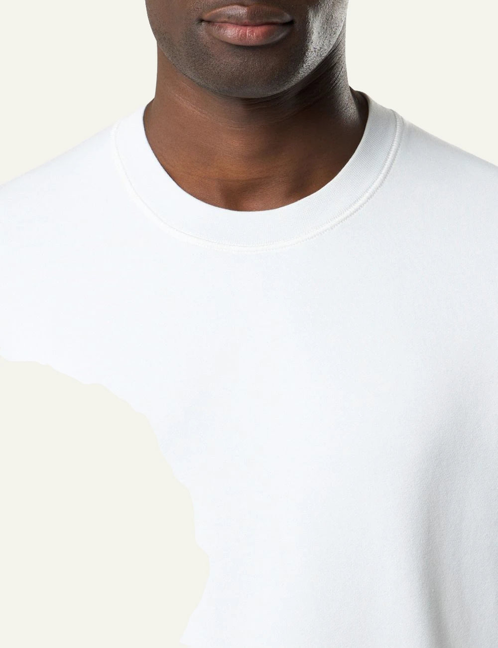 Stone Island organic cotton fleece sweatshirt sky blue with compass badge sleeve front detail view