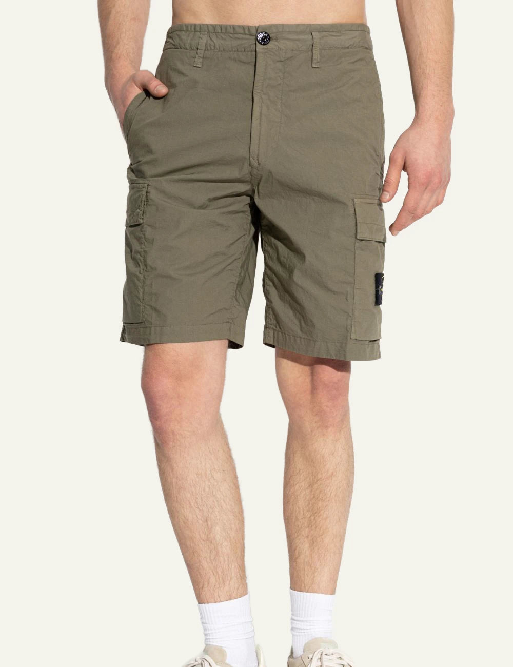 Stone Island shorts green front look model