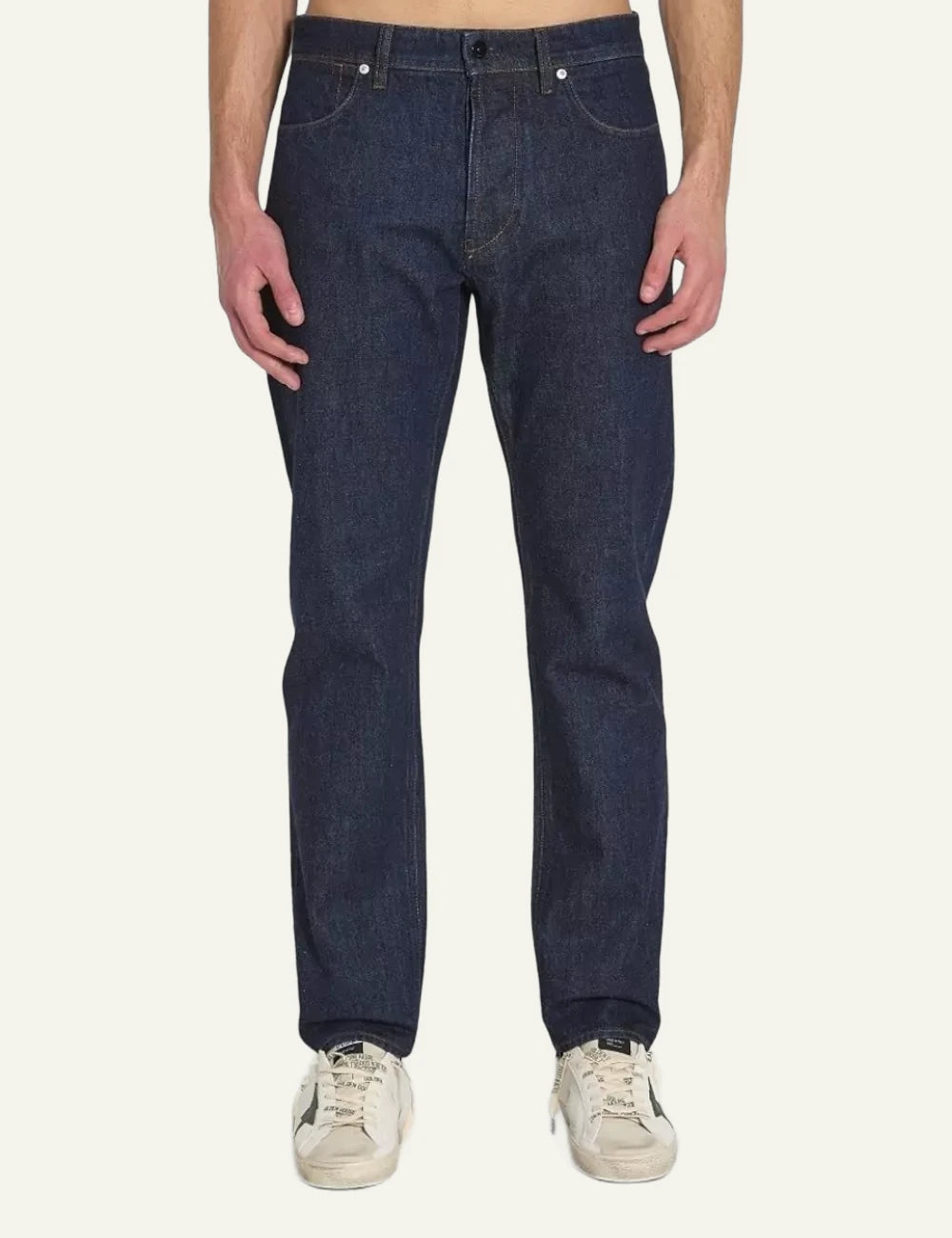 Stone Island trousers blue front look