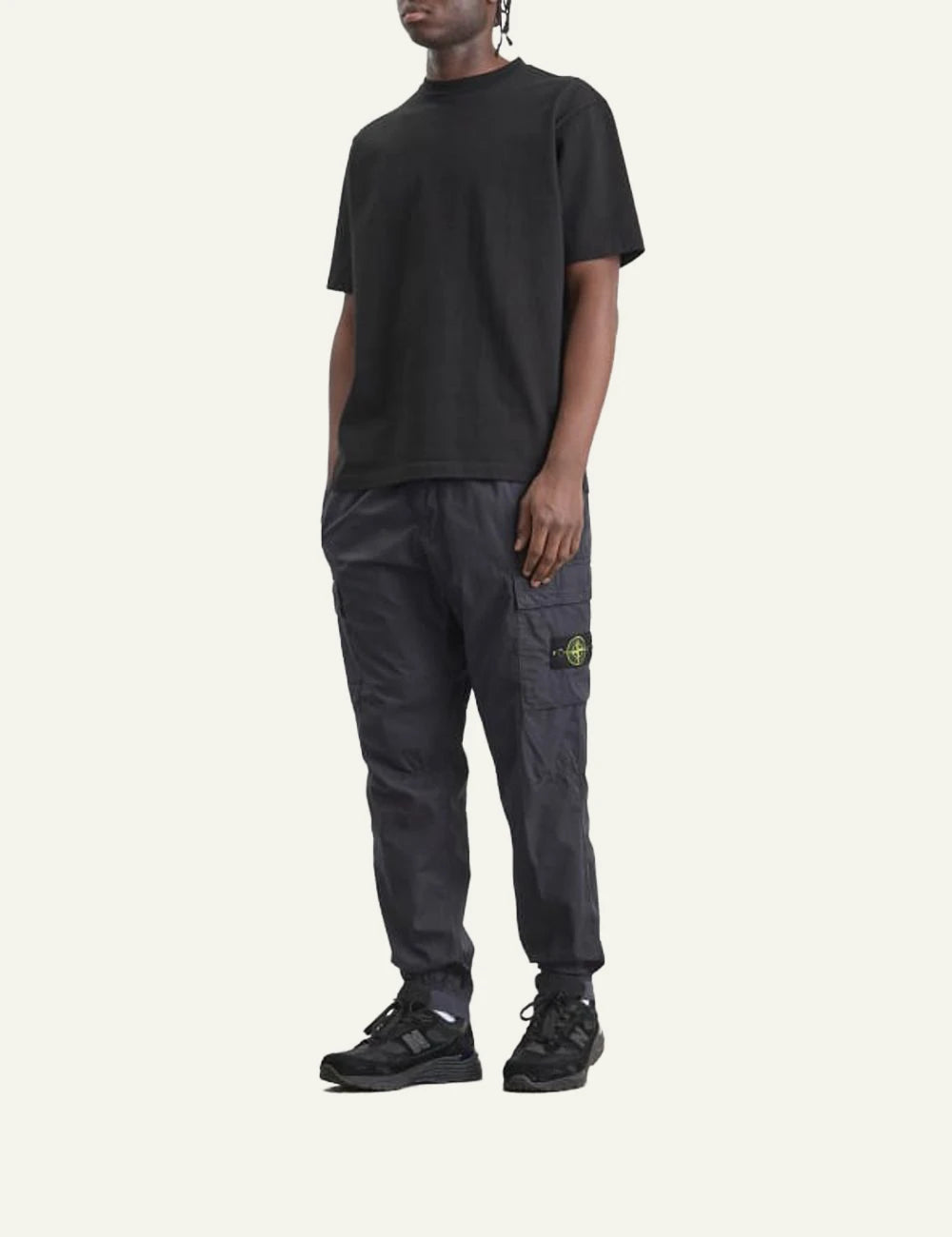 Stone Island trousers gray front look model