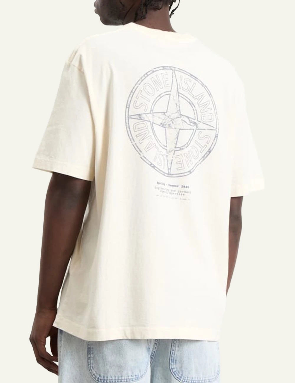 Stone Island t-shirt beige on model back logo