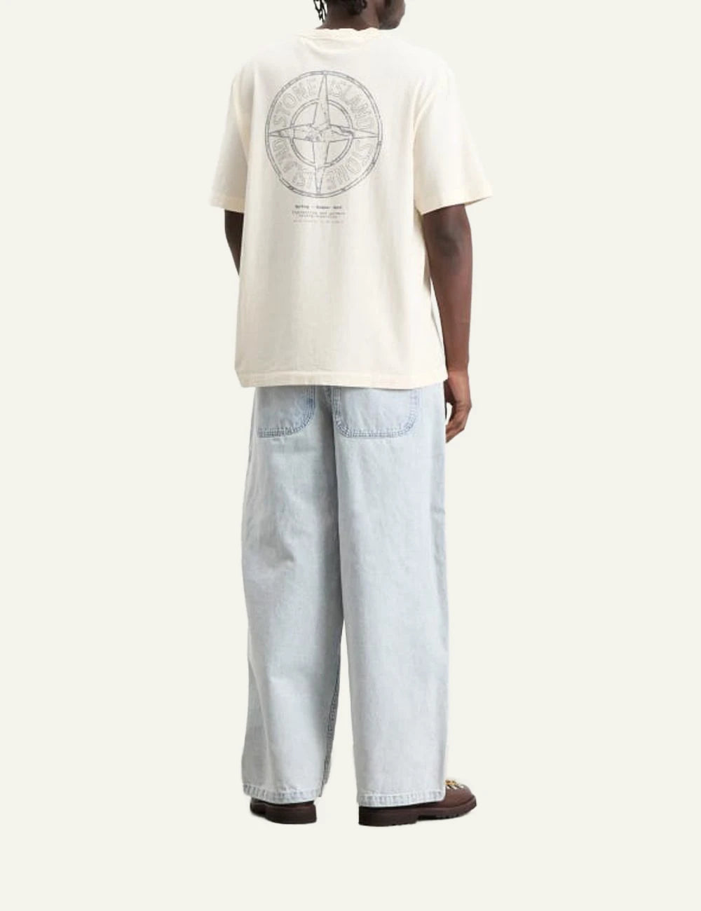 Stone Island t-shirt beige on model back