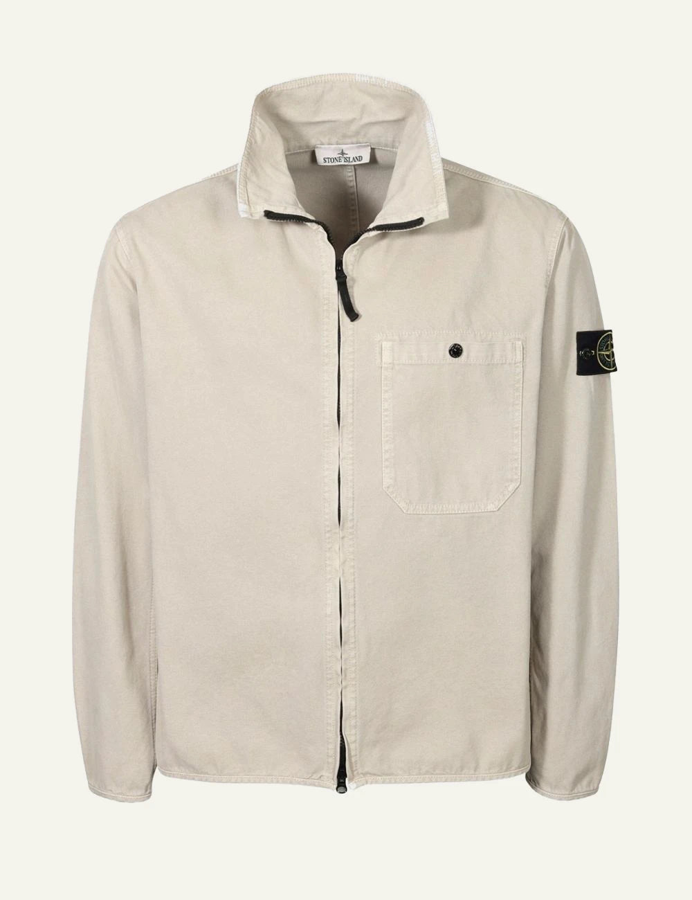 Stone Island zip jacket beige front