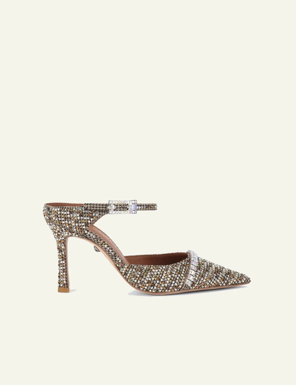 strass point mule beige combination fabric kurt geiger london side