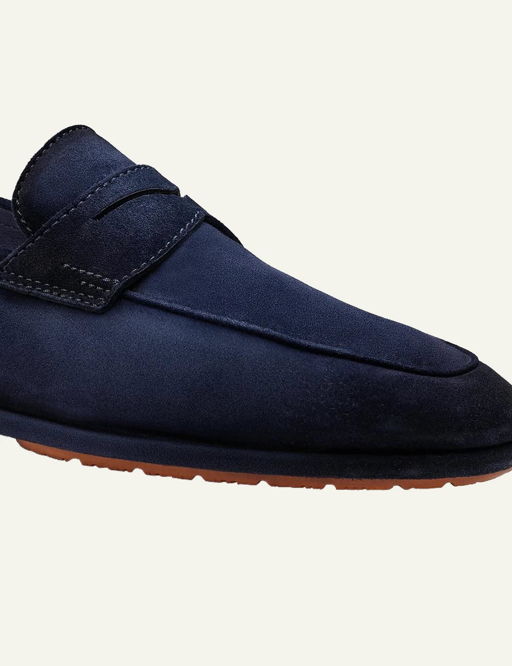 suede loafers navy classic penny loafer detail view