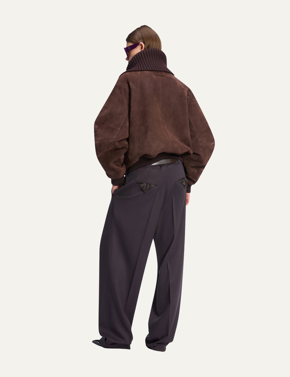 THE ATTICO BOMBER DARK BROWN