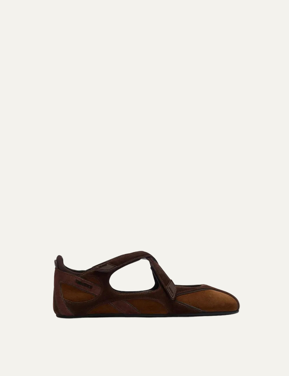 The Attico Floor 01 brown suede ballerina sneakers for women side view