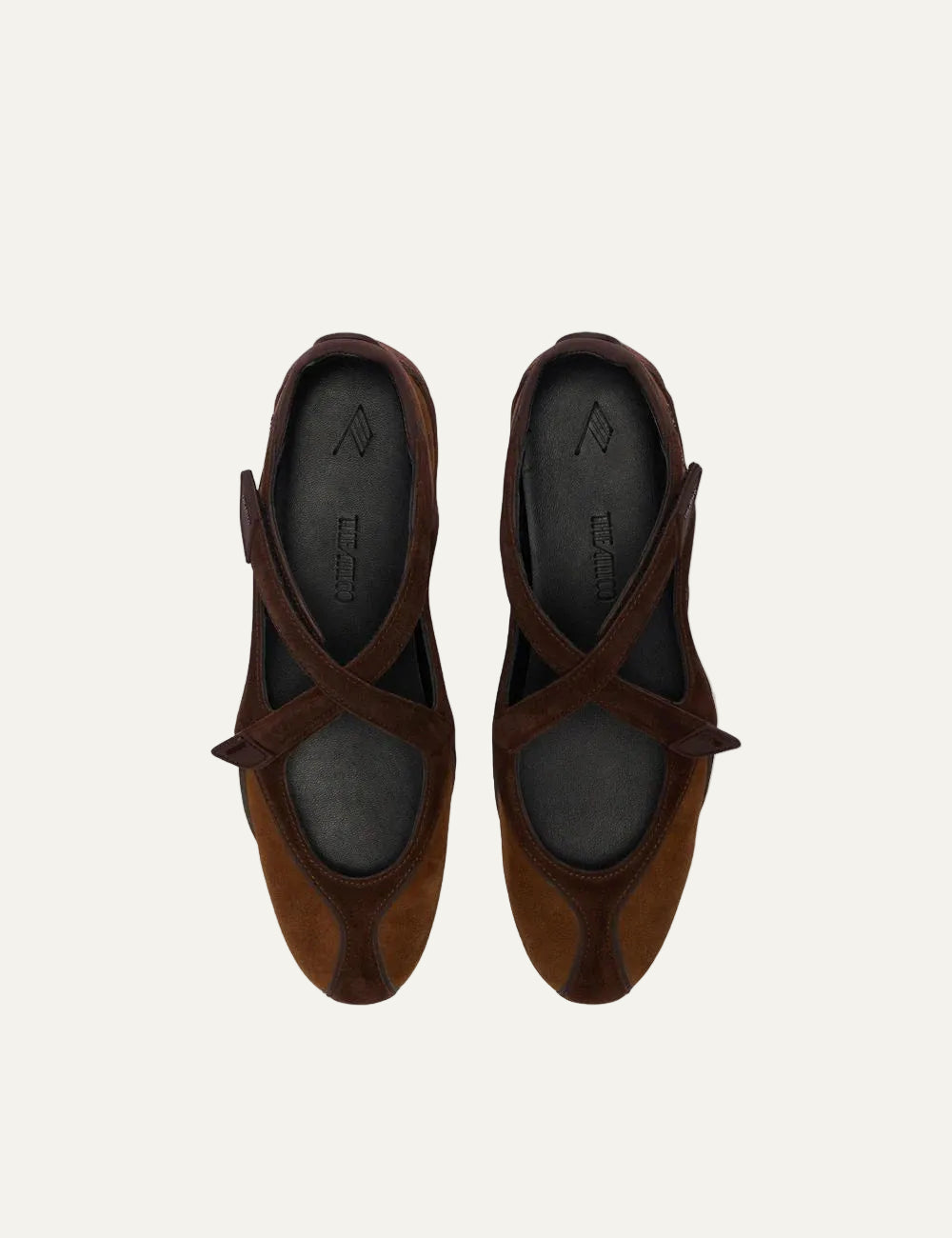 The Attico Floor 01 brown suede ballerina sneakers for women pair
