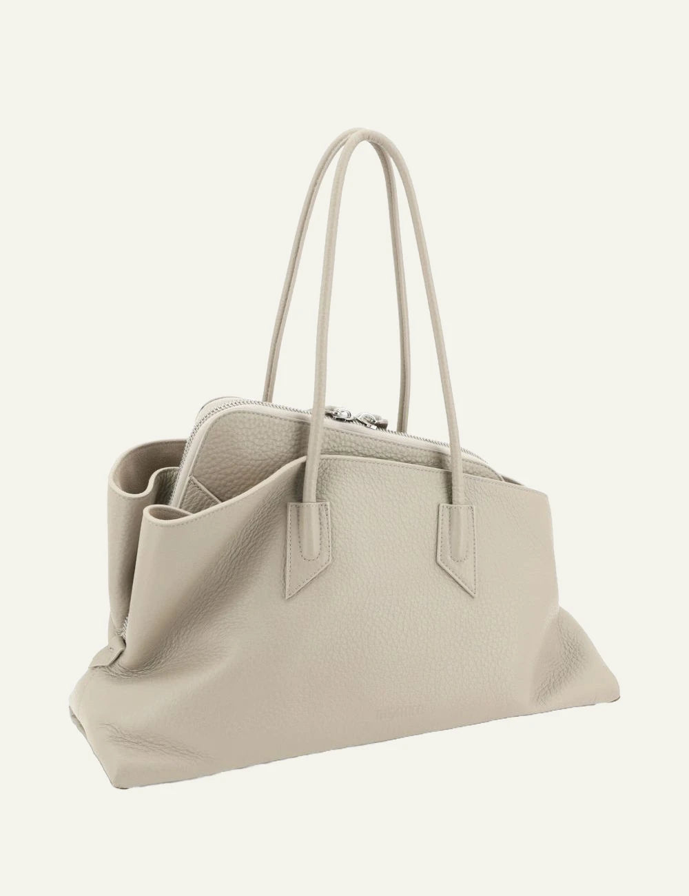 The Attico La Passeggiata M bag sand leather front view