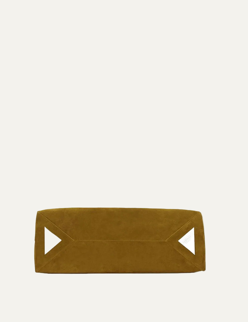 The Attico La Passeggiata Medium khaki suede top handle bag for women bottom view