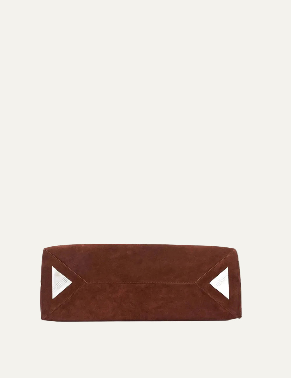 The Attico La Passeggiata Medium light chocolate suede top handle bag for women bottom view