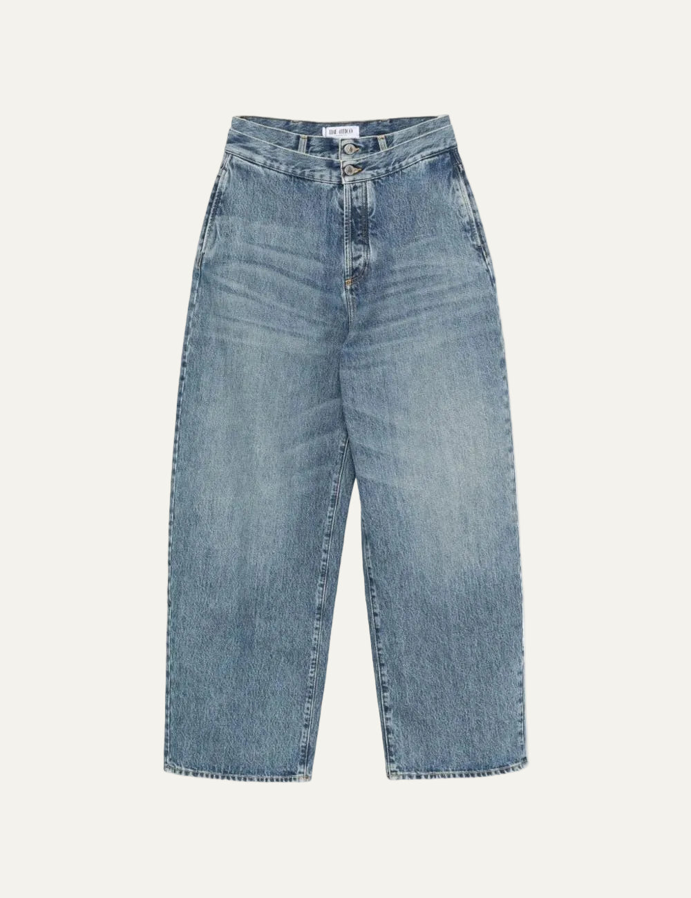 The Attico light blue barrel jeans for women product shot