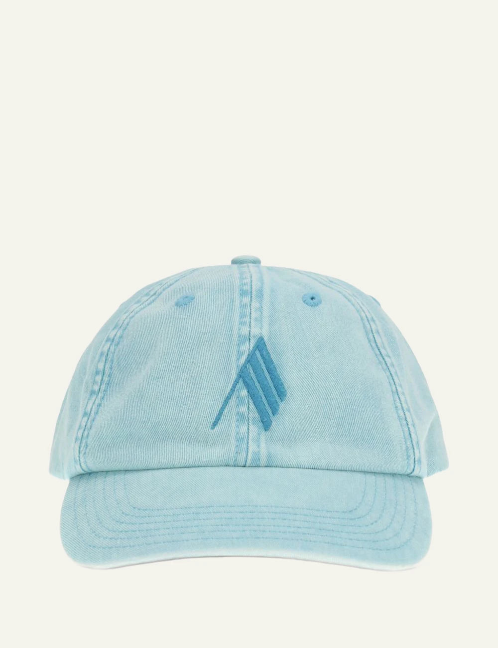 The Attico Light Blue Cotton Baseball Cap With Embroidered Logo Front Flat View