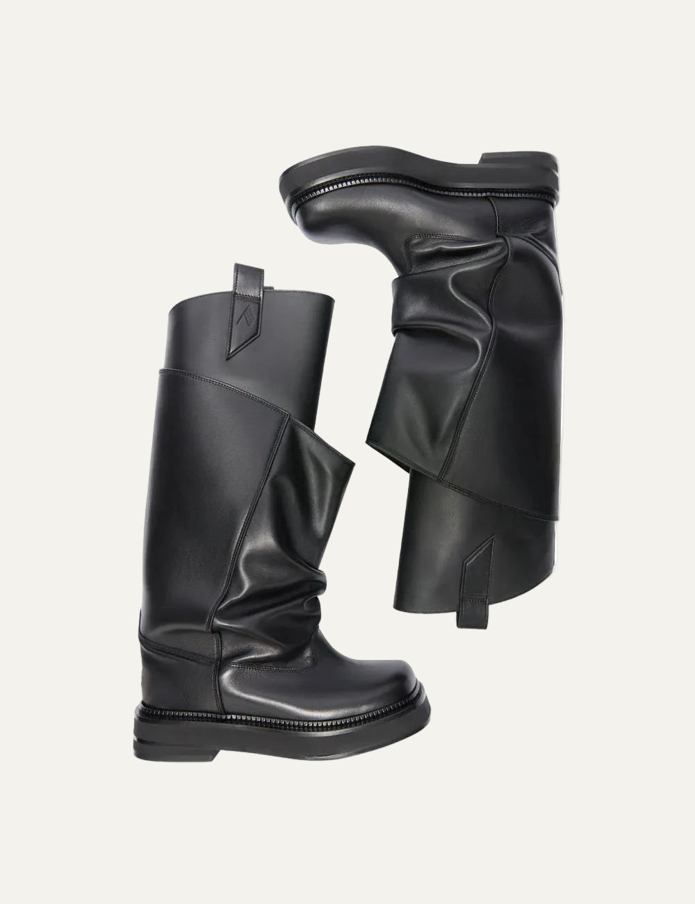 The Attico Robin Passeggiata black leather combat boots for women pair