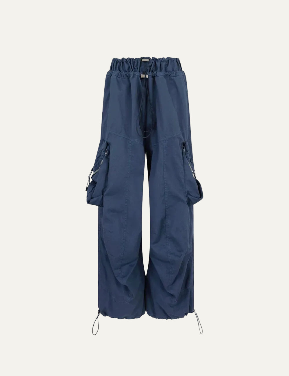 The Attico washed blue cotton cargo pants for women product view