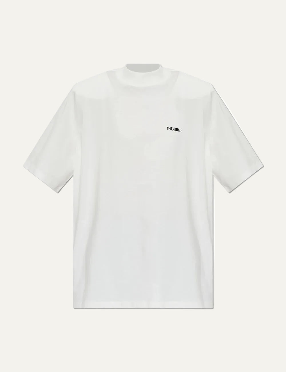 The Attico white oversized cotton t-shirt with black embroidered logo for women product view