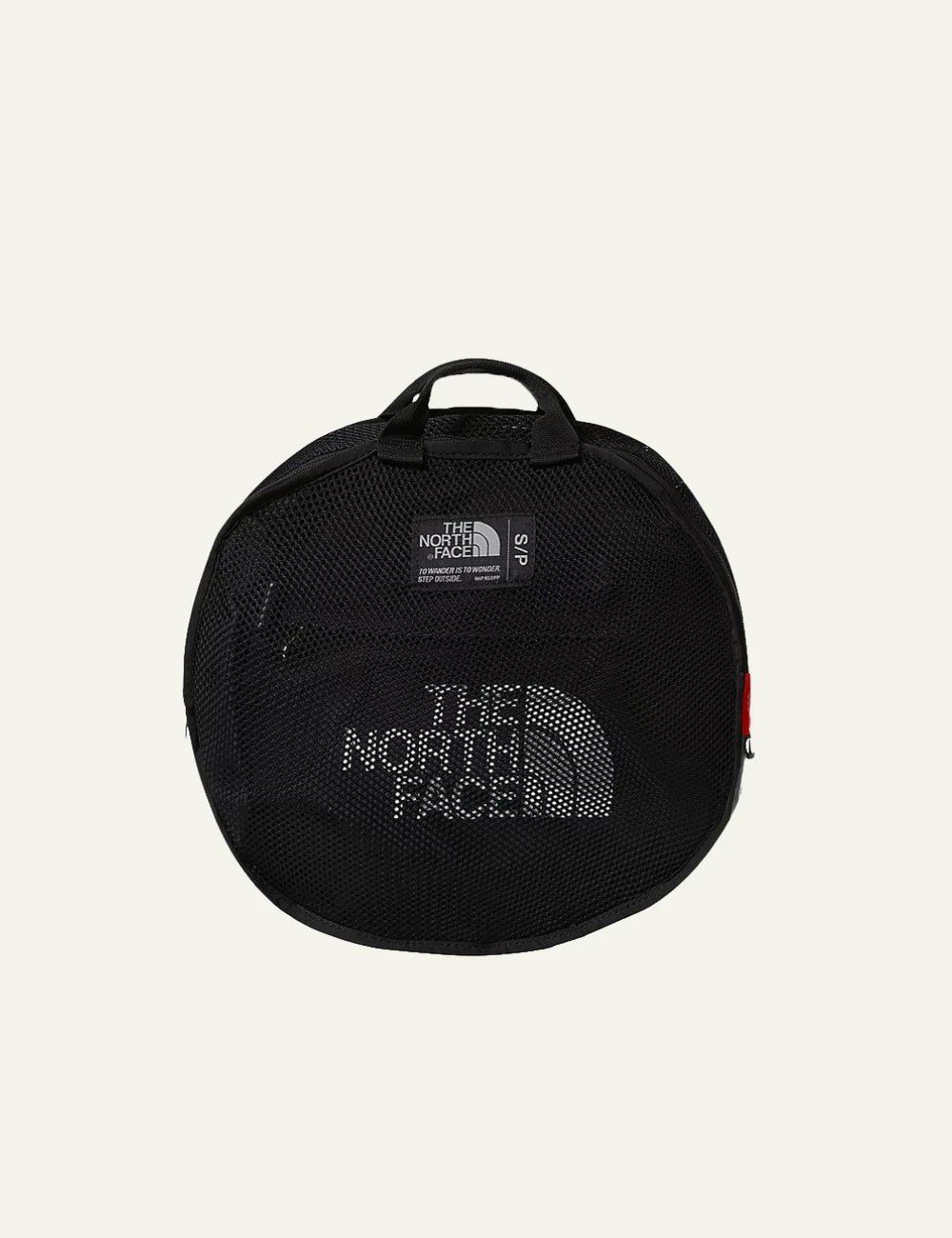The North Face Base Camp duffel bag black 50L detail view logo travel