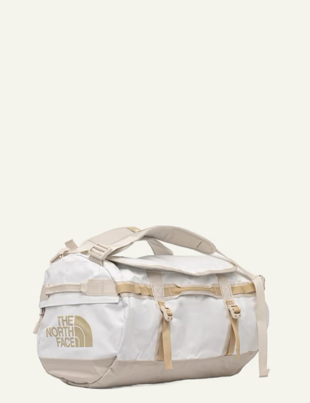 The North Face Base Camp duffel bag cream beige 50L travel side view